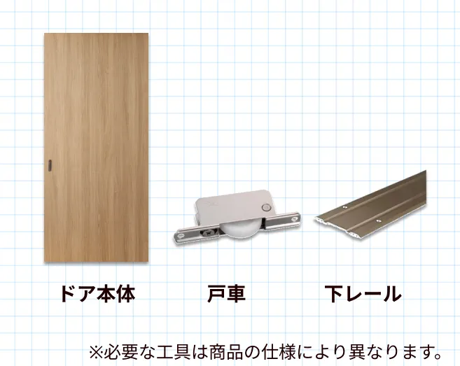 引き戸の交換に必要な工具と部材一覧