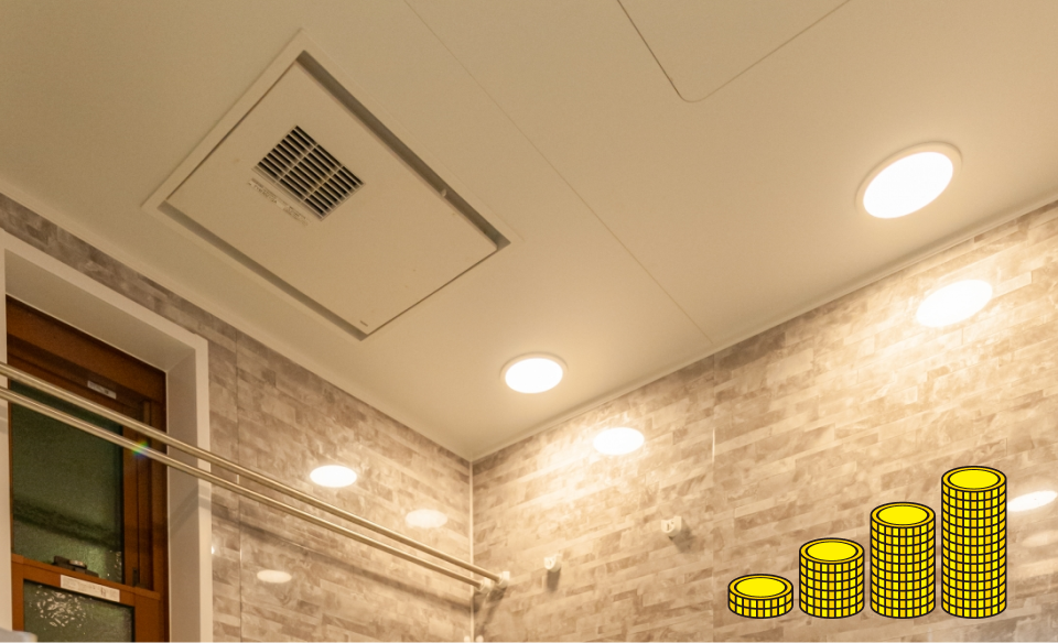 浴室暖房乾燥機を使った洗面所と浴室の温度差を減らすリフォーム例