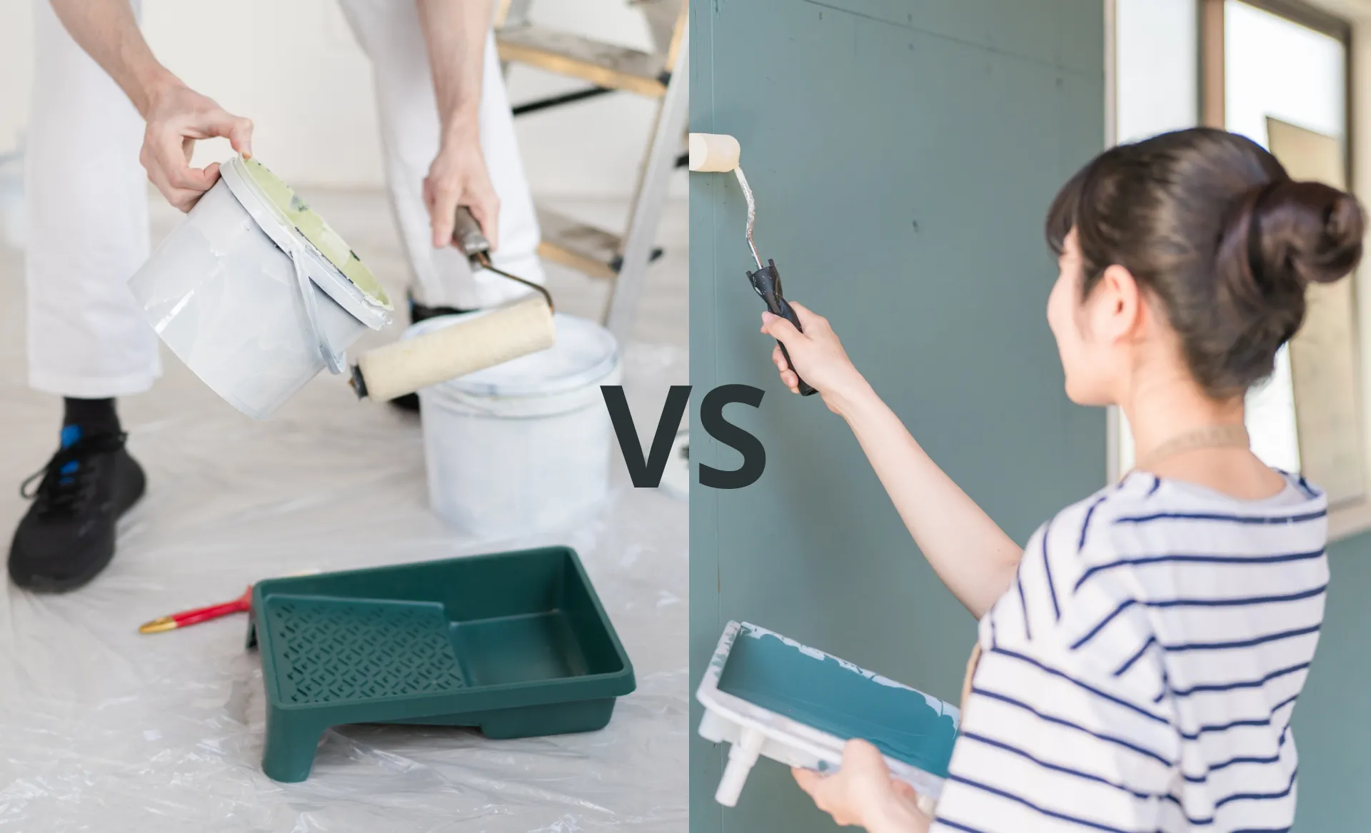 DIY塗装と業者塗装を比較して検討するイメージ