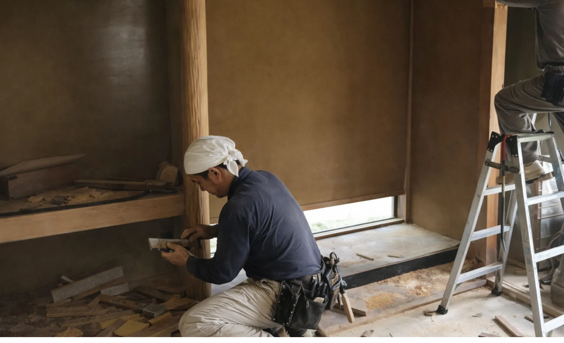 床の間を撤去して部屋を広くしている和室リフォームの様子