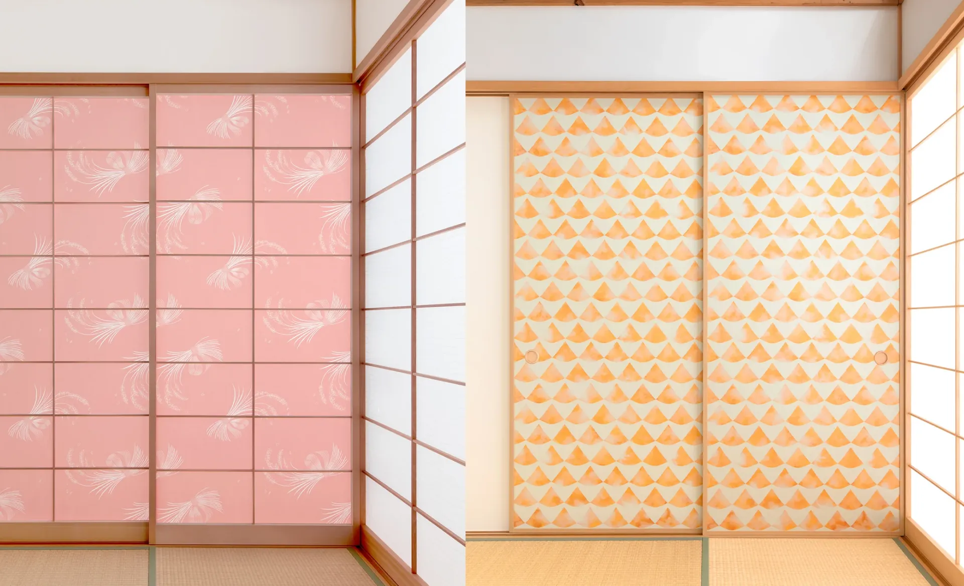 襖や障子のデザインを変えて和室の印象を一新した事例