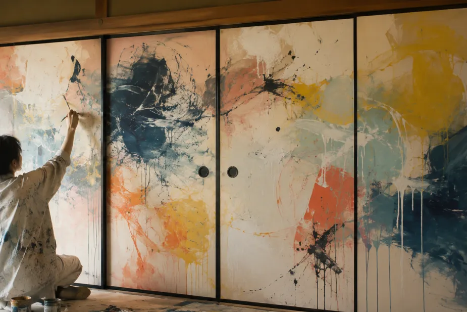 襖をアート作品に
