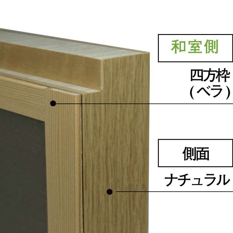 建具側面と和室側の四方枠の見え方